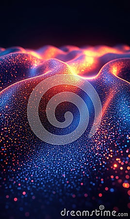 String theory : depiction of quantum strings, showcasing the subtle, dynamic interactions at heart of universe's Stock Photo