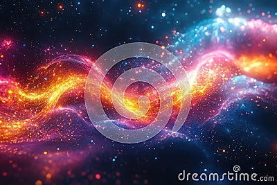 String theory : depiction of quantum strings, showcasing the subtle, dynamic interactions at heart of universe's Stock Photo