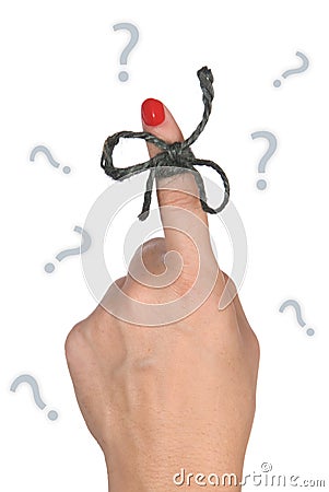 String tied finger Stock Photo