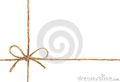 String or twine tied in a bow isolated on white Stock Photo