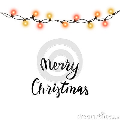 Christmas tree string garland Vector Illustration