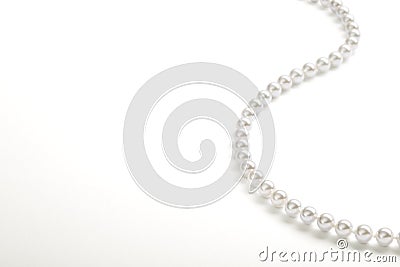 String of white pearls Stock Photo