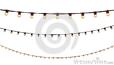 String wired bulbs on white Stock Photo