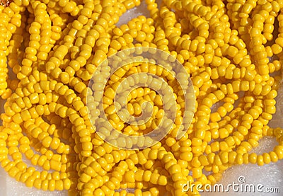 Yellow Seed Beads Stock Photo