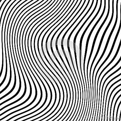 Strip.Stripes.Curved lines strip line spacing, Black and White horizontal lines and stripes seamless. Cartoon Illustration