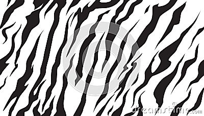 Stripe animals jungle bengal tiger fur texture pattern seamless repeating white black Vector Illustration