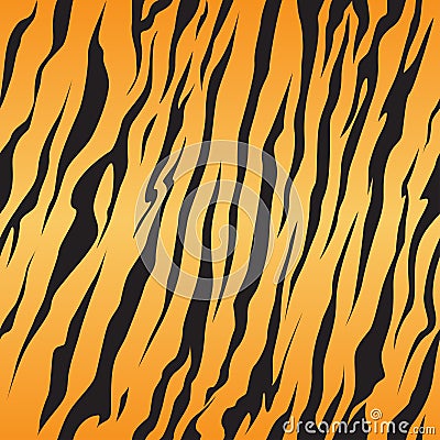 Vector stripe animals jungle tiger fur texture pattern seamless repeating yellow orange black Vector Illustration