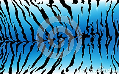 Stripe animals jungle tiger water fur texture pattern blue white and black Vector Illustration