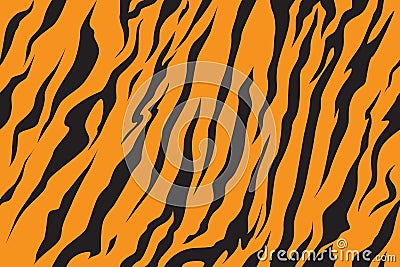 Stripe jungle tiger fur texture pattern repeating orange yellow black Vector Illustration