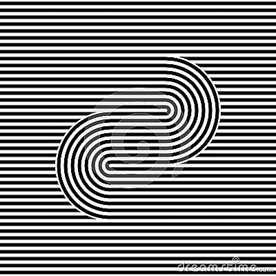 Striped abstract seamless pattern background tile. Black and white retro stripy vector illustration. Textile fabric Vector Illustration