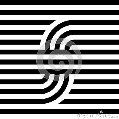 Striped abstract seamless pattern background tile. Black and white retro stripy vector illustration. Textile fabric Vector Illustration