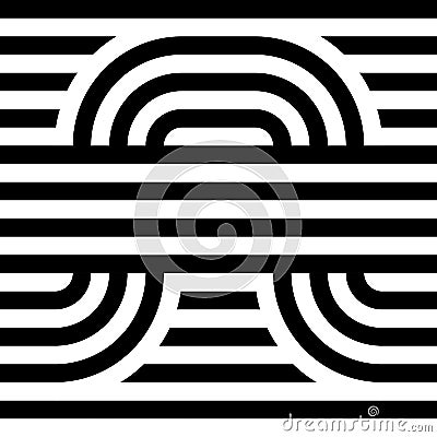 Striped abstract seamless pattern background tile. Black and white retro stripy vector illustration. Textile fabric Vector Illustration