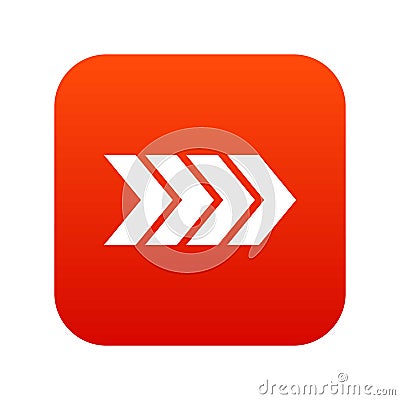 Striped arrow icon digital red Vector Illustration