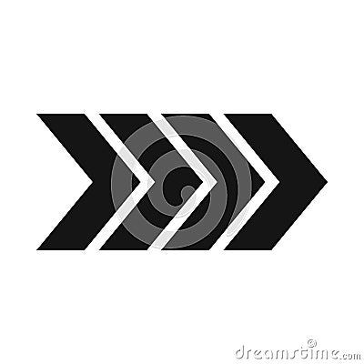 Striped arrow icon, simple style Vector Illustration