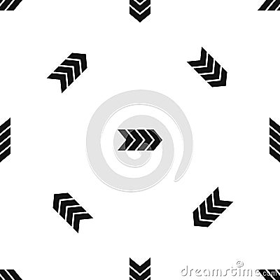 Striped arrow pattern seamless black Vector Illustration