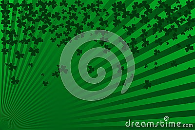 Striped background and shamrock border. Vector illustration for Saint Patrick Day Greeting Card Vector Illustration