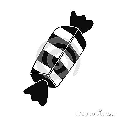 Striped bonbon icon, simple style Vector Illustration