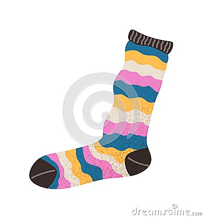 Striped bright stylish sock Vector Illustration