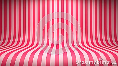 Striped candy pink studio backdrop Vector Illustration