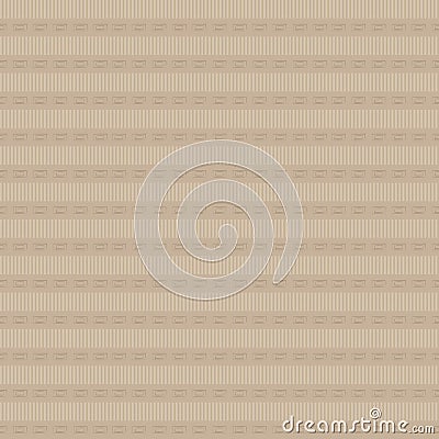 Striped cardboard paper light brown coffee with squares vector seamless pattern Vector Illustration