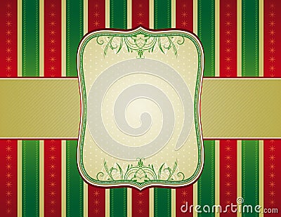 Striped christmas background, Vector Illustration