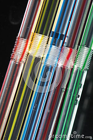 Striped Drinking Straws Stock Photo