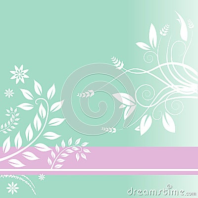 Striped Floral Background Vector Illustration