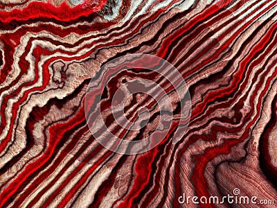 Striped Gem Polished Cross Section Surface Stock Photo