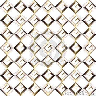 Golden rhombuses pattern isolated on white background Stock Photo