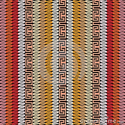 Striped greek vector seamless pattern. Vector Illustration
