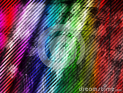 dark striped grunge Background texture with rainbow colors and black Stock Photo