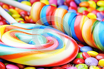 Striped lollipops Stock Photo