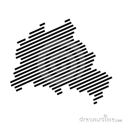 Striped map of german fedral state Berlin Stock Photo