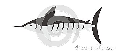 Striped Marlin Fish Vector Illustration