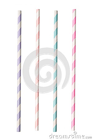 Striped paper straws Stock Photo