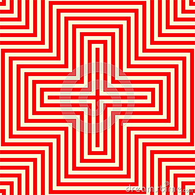 Striped red white seamless pattern. Abstract repeat angular lines texture background. Vector Illustration
