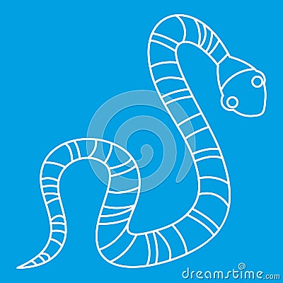 Striped snake icon, outline style Vector Illustration