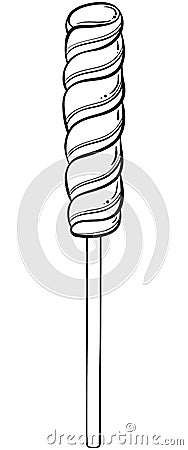 Striped spiral lollipop Vector Illustration