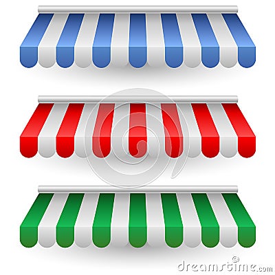 Striped street shop tent Vector Illustration