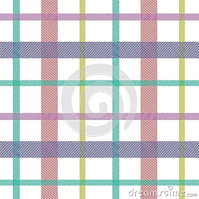 Striped tartan plaid style colorful seamless vector pattern. Vector Illustration