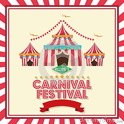 Striped tent of carnival design Vector Illustration