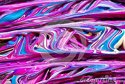 Striped Thick Paint Pink Neon Abstract Stock Photo