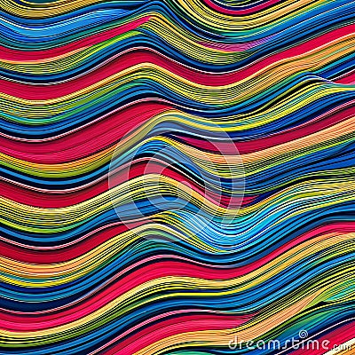 249 Striped Waves: A dynamic and energetic background featuring striped waves in contrasting and vibrant colors that create a bo Stock Photo