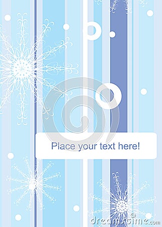 Striped winter background with snowflakes Vector Illustration