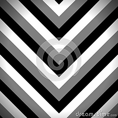 Striped Zigzag Pattern with Black, Dark Grey and White Stripes. Abstract Wallpaper Background Vector Illustration