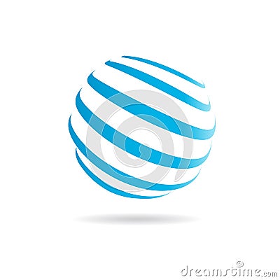 Stripes in Sphere Logo Stock Photo