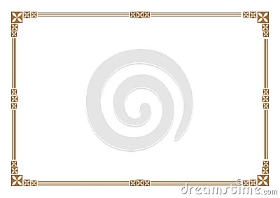 3 Stripes style gold border & frame blank Vector Illustration
