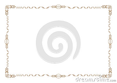 3 Stripes style gold border & frame blank Vector Illustration