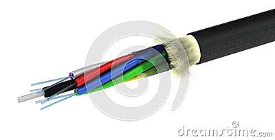 Stripped Optical Fiber Cable Stock Photo