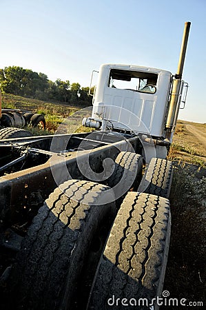 Stripped Semi-Truck Stock Photo